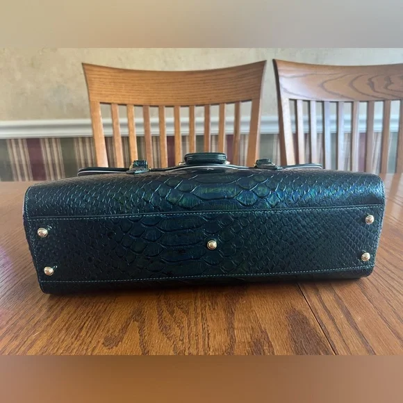 NWT Brahmin Dayan Leather Snake Embossed Shoulder Bag ONLY - Evergreen Kalopsia. - Picture 6 of 9